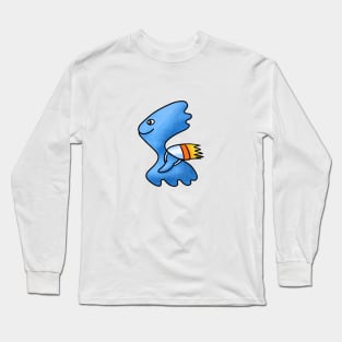 Cute cartoon blue alien with rocket jetpack Long Sleeve T-Shirt